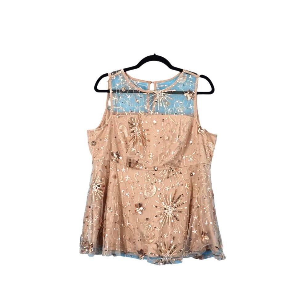 Torrid Size 00 Gold Beaded Blouse